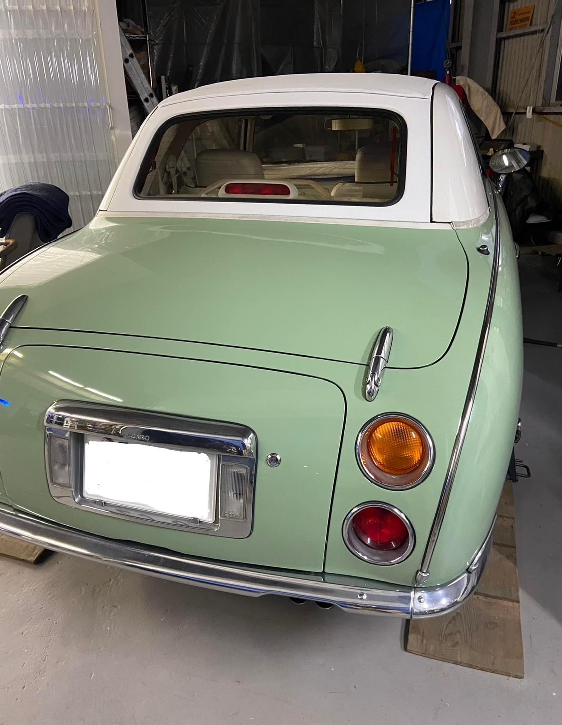 日産 フィガロ レザートップ 幌 社外新品 FK10 日産 フィガロ レザートップ 張替え施工｜香川のガラスコーティング