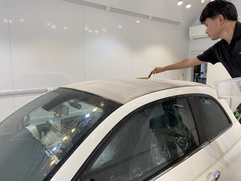 フィアット　500C　ULGOコーティング　幌コーティング施工事例のご紹介